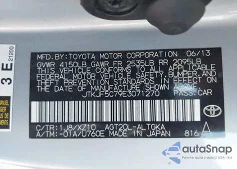 2014 Scion Tc 10 Series z USA, uszkodzony, nr VIN JTKJF5C79E3071270
